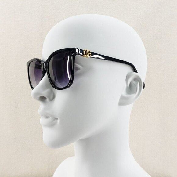 Gucci GG1071 Cat Eye Sunglasses Black Gray OS - Picture 10 of 15